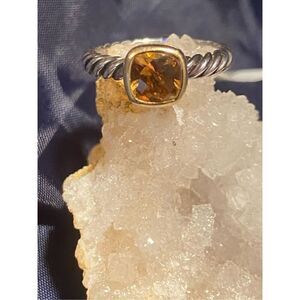 EUC Authentic David Yurman Nobelesse Citrine 18kt Gold & 925 SilveRing Size 4.75
